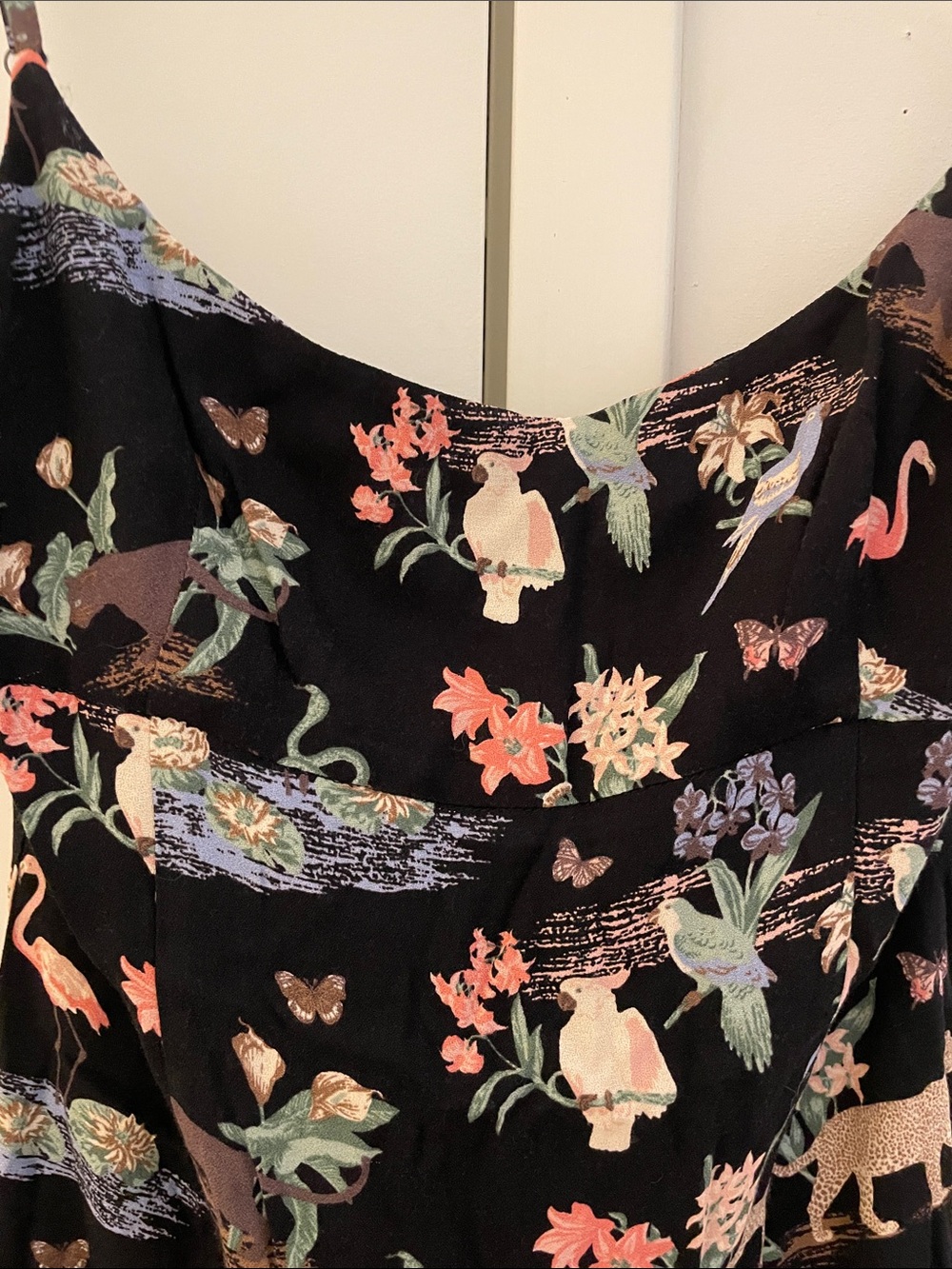 Reformation Brasilia Black Mini Slip Dress Jungle Animal Print 4 EUC - Picture 3 of 12